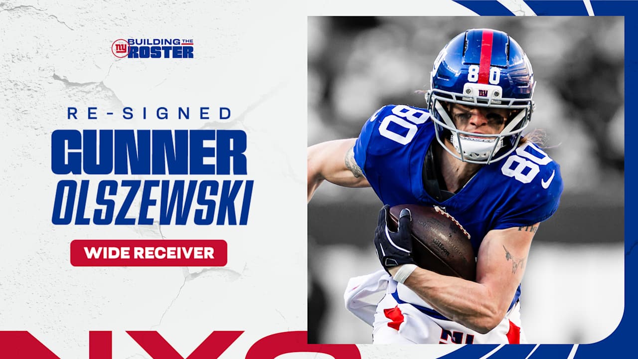 Giants re-sign WR Gunner Olszewski, release OT James Hudson III