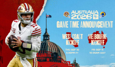 49ers to Open 2026 Season vs. Rams in Melbourne on Sept. 10