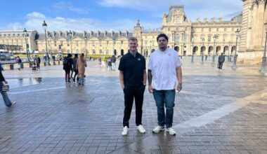 Party in Paris! Saints players Tyler Shough & Taliese Fuaga visit City of Light to promote NFL game