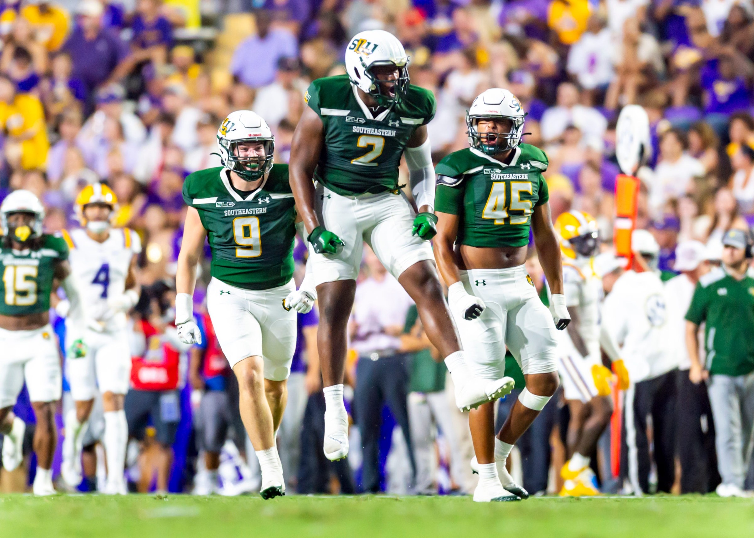 Lions Kaleb Proctor 2, LSU Tigers take on the Southeastern Louisiana. Sept 20, 2025; Baton Rouge, Louisiana, USA; at Tiger Stadium.