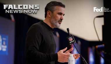 Kevin Stefanski, Ian Cunningham at the 2026 NFL Scouting Combine