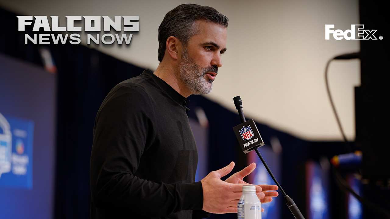 Kevin Stefanski, Ian Cunningham at the 2026 NFL Scouting Combine