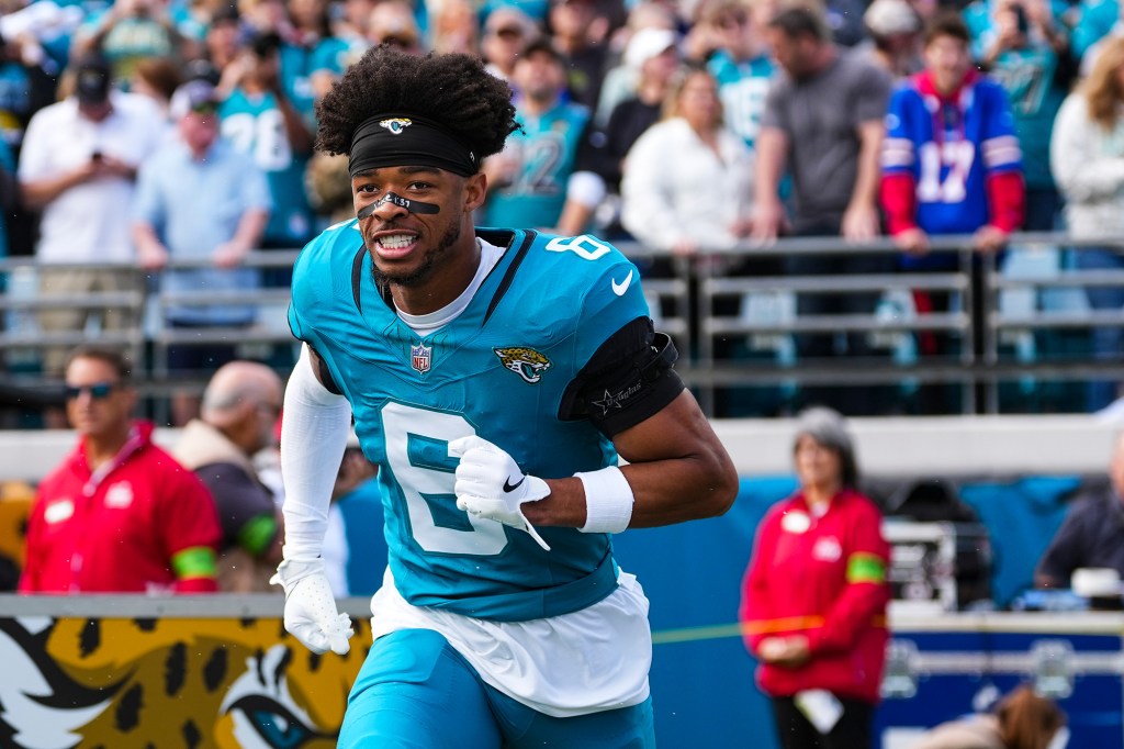 Greg Newsome II is pictured before the Jaguars' Jan. 11 playoff game against the Bills.