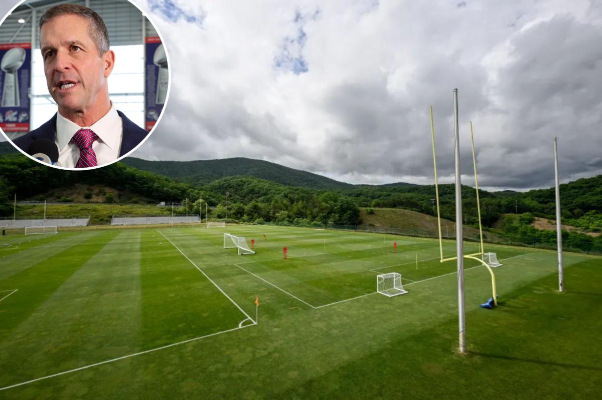 John Harbaugh's first Giants training camp will be out of state