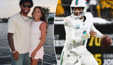 Tua Tagovailoa celebrates 28th birthday with wife with NFL future uncertain
