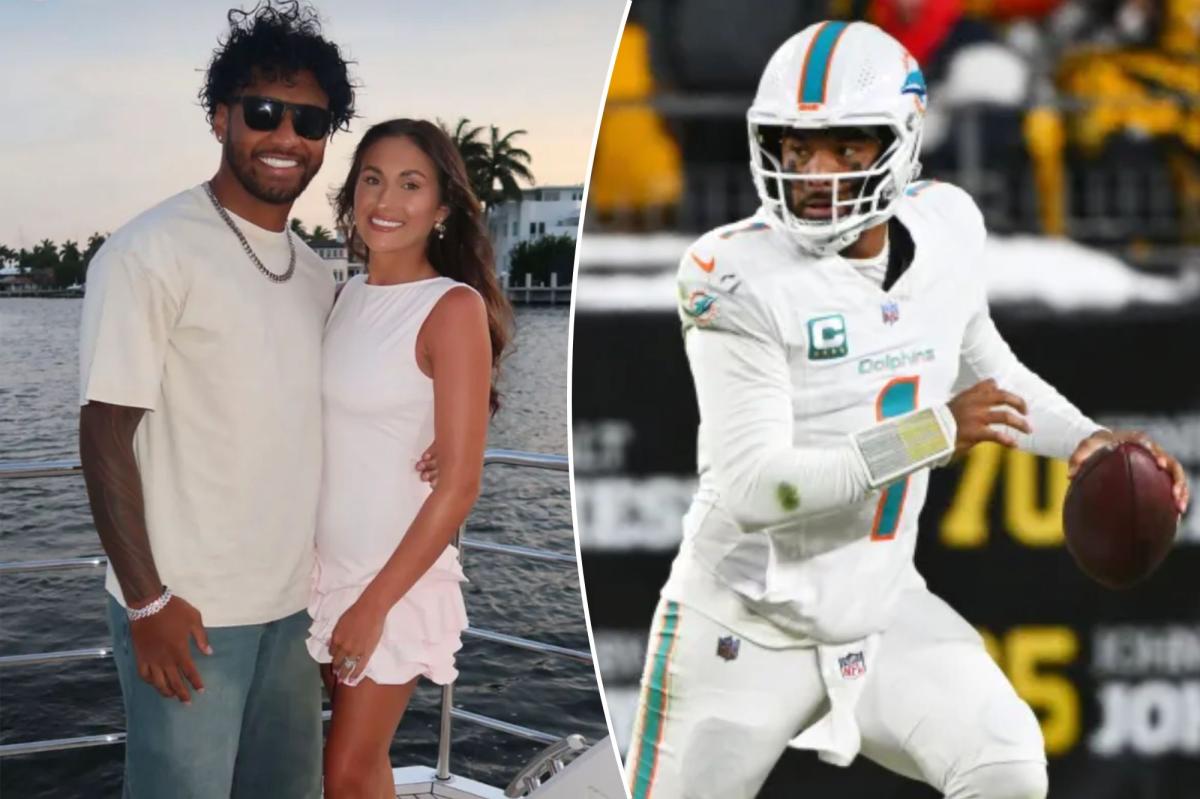Tua Tagovailoa celebrates 28th birthday with wife with NFL future uncertain
