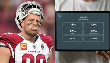 Former NFL star JJ Watt sparks debate over tipping at self-service restaurants