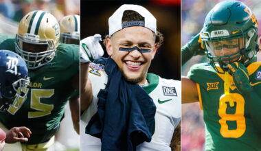 Pictured left-to-right: Andrew Billings, Terrel Bernard and Jalen Pitre during their time at Baylor