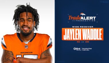 Broncos acquire WR Jaylen Waddle in trade with Dolphins