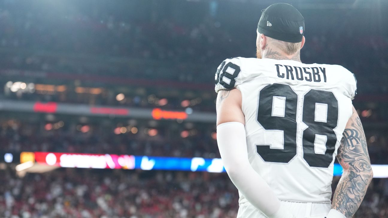Crosby bids farewell to Raiders, 'so excited' to join Ravens