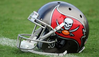 A look at a Bucs helmet