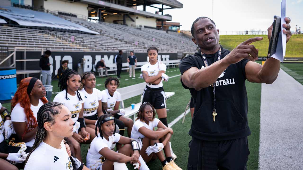For Panthers legend Tyrone Poole, women's flag football is a new sport, with the same principles