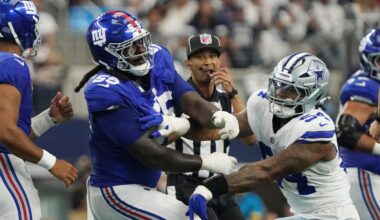 Giants release OT James Hudson after one season