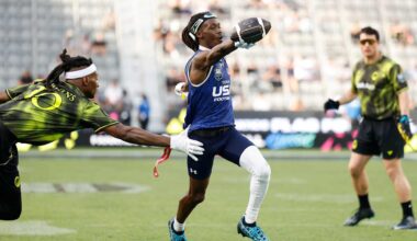 Luke Kuechly enjoyed flag football, even as Team USA rolled