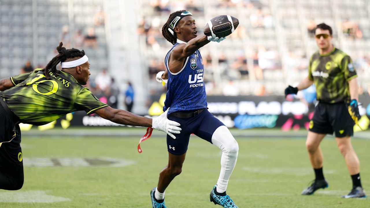 Luke Kuechly enjoyed flag football, even as Team USA rolled