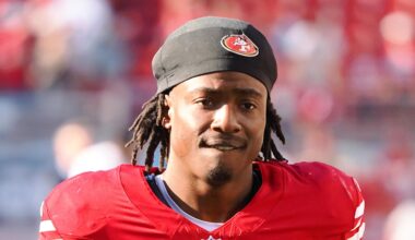 Oct 6, 2024; Santa Clara, California, USA; San Francisco 49ers cornerback Renardo Green (0) after the game against the Arizona Cardinals at Levi's Stadium. Mandatory Credit: Kelley L Cox-Imagn Images
