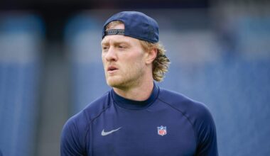 Tennessee Titans quarterback Will Levis (8) warms up before the Titans play the Bengals at Nissan Stadium in Nashville, Tenn., Sunday, Dec. 15, 2024.