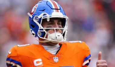 Denver Broncos quarterback Bo Nix