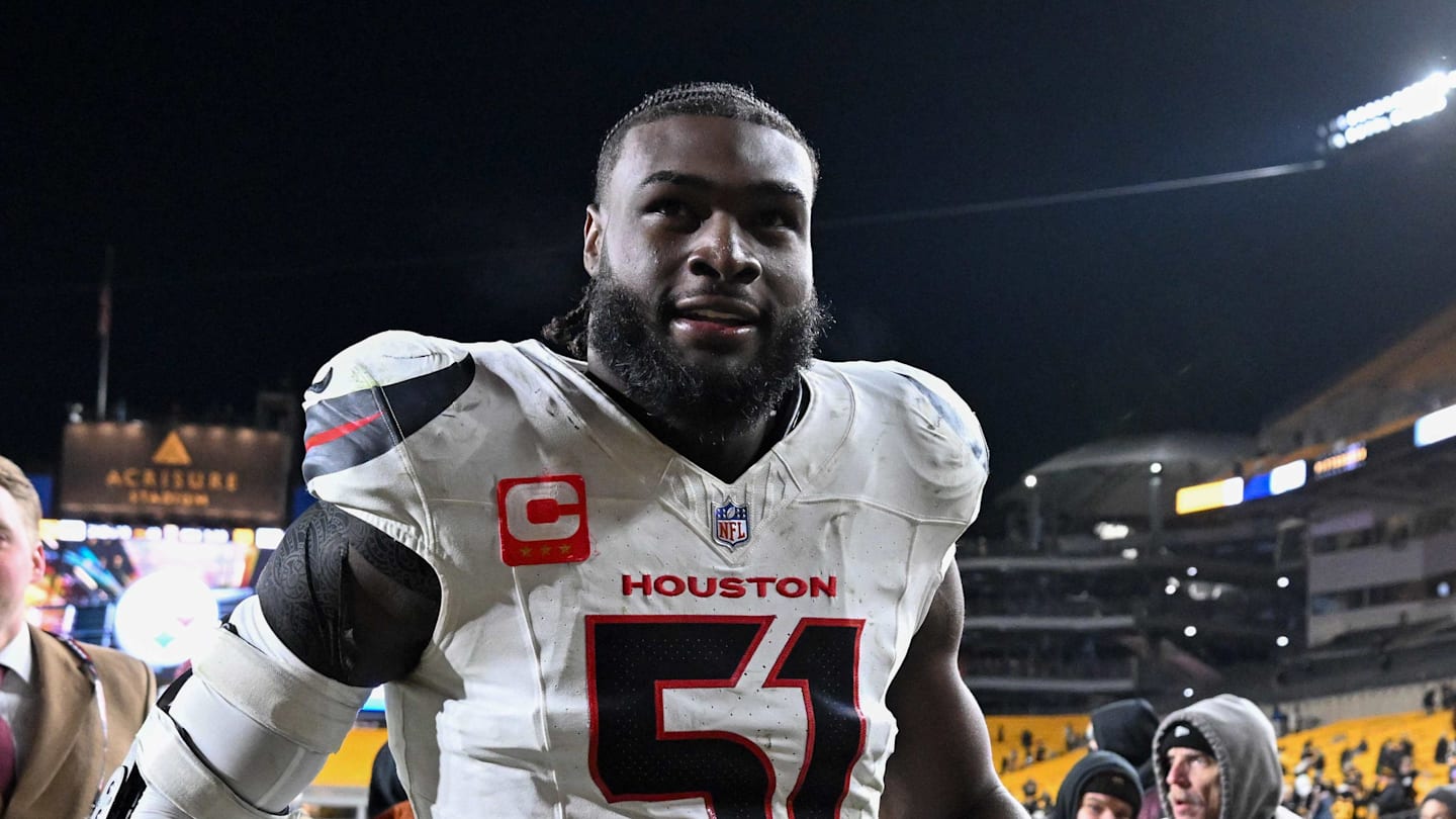Jan 12, 2026; Pittsburgh, PA, USA; Houston Texans defensive end Will Anderson Jr. (51) leaves the field following an AFC Wild Card Round win against the Pittsburgh Steelers at Acrisure Stadium. Mandatory Credit: Barry Reeger-Imagn Images