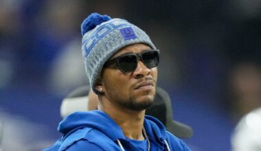 Indianapolis Colts quarterback Anthony Richardson watches the action