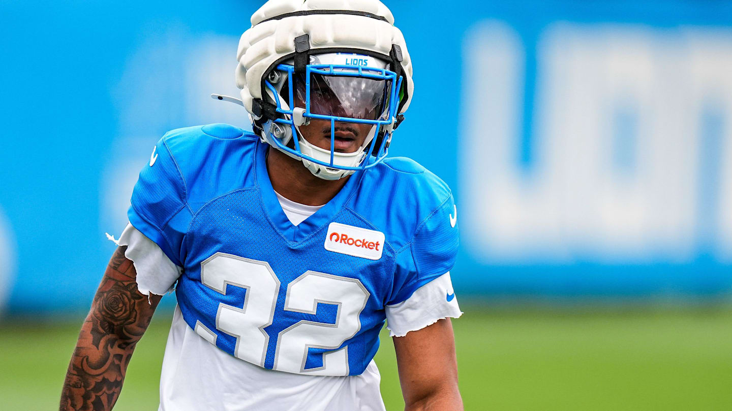 Detroit Lions safety Brian Branch (32) practices during training camp at Meijer Performance Center in Allen Park on Thursday, August 21, 2025.