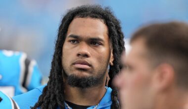 Carolina Panthers running back Jonathon Brooks