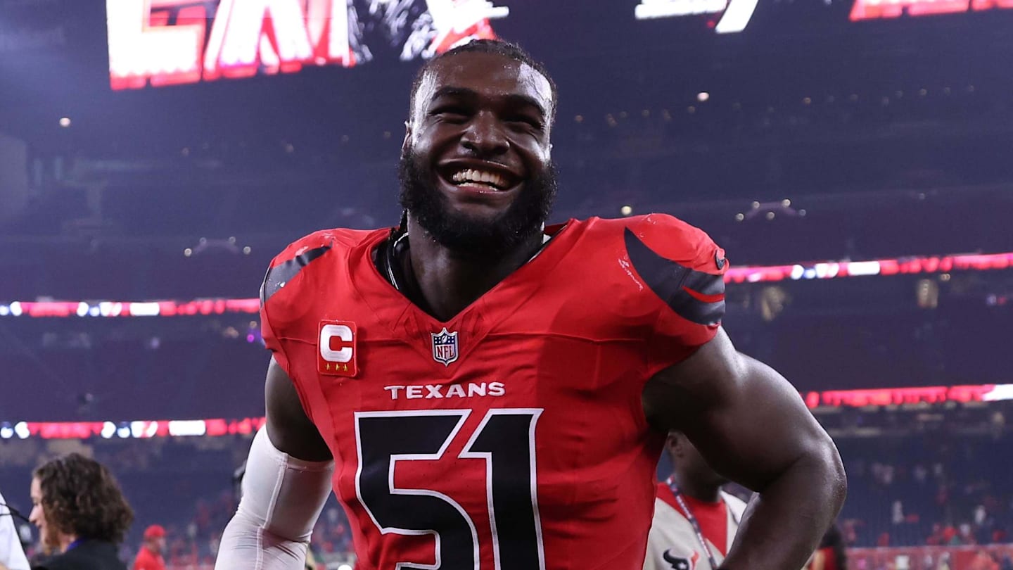 Nov 20, 2025; Houston, Texas, USA; Houston Texans defensive end Will Anderson Jr. (51) leaves the field after defeating the Buffalo Bills at NRG Stadium. Mandatory Credit: Troy Taormina-Imagn Images