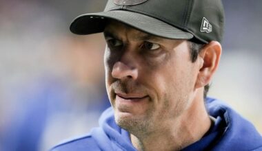 Indianapolis Colts head coach Shane Steichen walks off the field