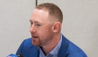 Mar 31, 2026; Phoenix, AZ, USA; Buffalo Bills head coach Joe Brady during the 2026 NFL Annual League Meeting at the Arizona Biltmore. Mandatory Credit: Mark J. Rebilas-Imagn Images
