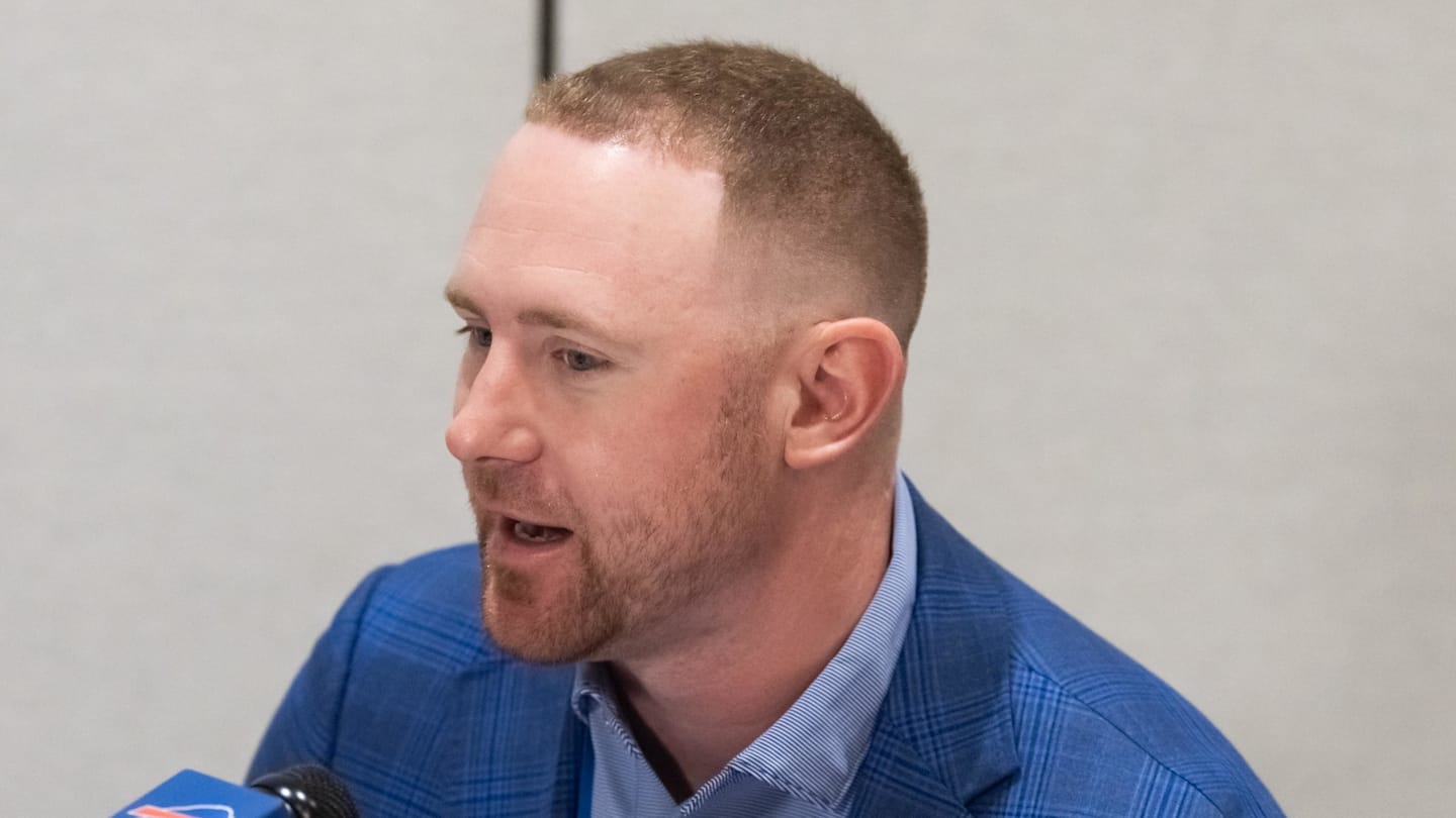 Mar 31, 2026; Phoenix, AZ, USA; Buffalo Bills head coach Joe Brady during the 2026 NFL Annual League Meeting at the Arizona Biltmore. Mandatory Credit: Mark J. Rebilas-Imagn Images