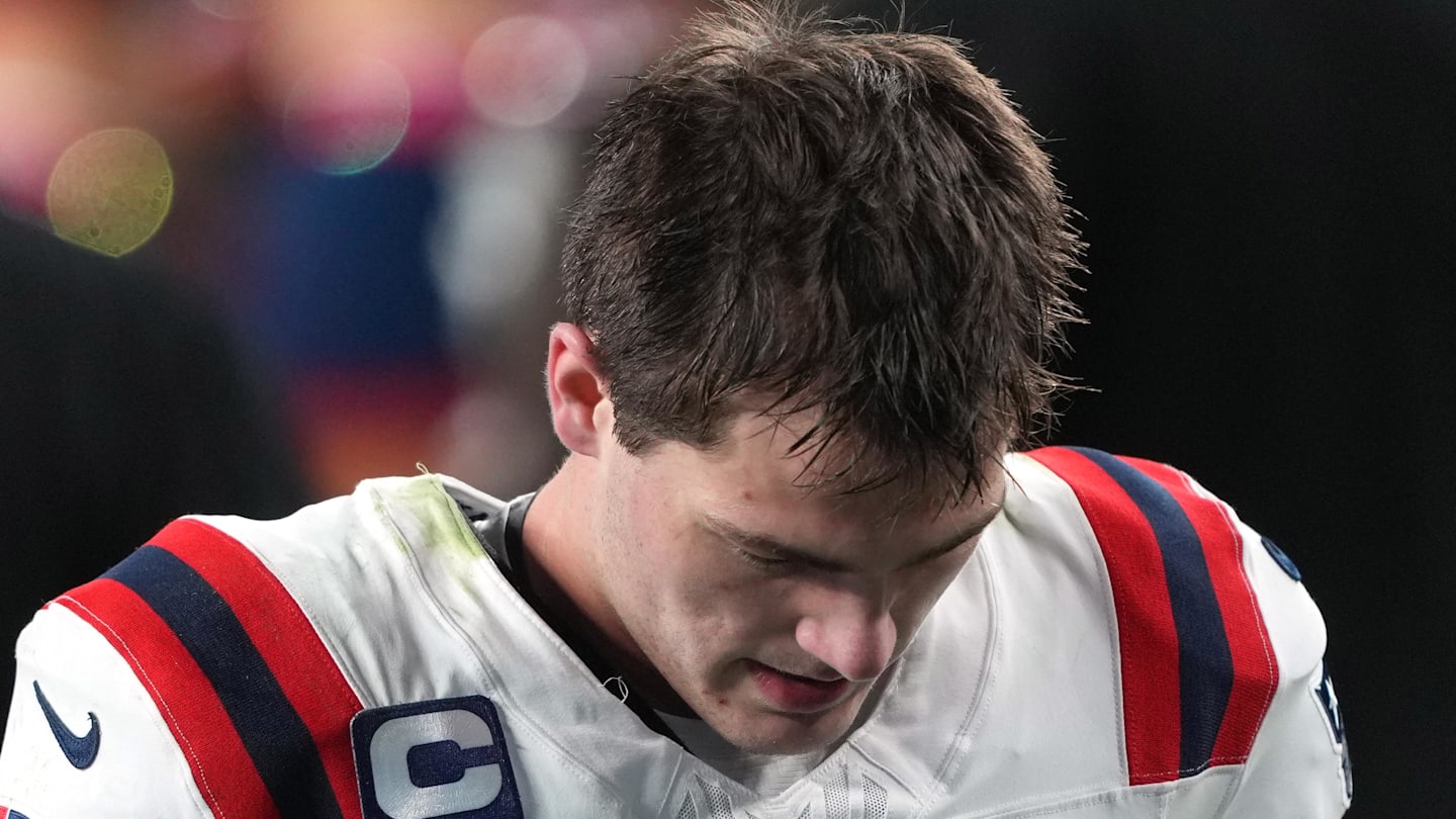 Feb 8, 2026; Santa Clara, CA, USA; New England Patriots quarterback Drake Maye (10) walks off of the field after the game against the Seattle Seahawks in Super Bowl LX at Levi's Stadium. Mandatory Credit: Darren Yamashita-Imagn Images