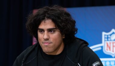 Utah offensive lineman Spencer Fano