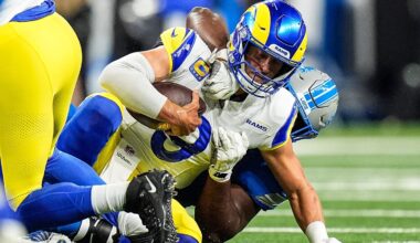 Nov 16, 2025; Philadelphia, Pennsylvania, USA; Detroit Lions defensive tackle Alim McNeill (54) against the Philadelphia Eagles at Lincoln Financial Field. Mandatory Credit: Eric Hartline-Imagn Images