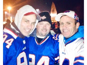 Buffalo Bills International Fan of the Year Darryl Russell (right) with his brother Jason Russell (left) and their friend Brandon (Beezer) Henriksen.