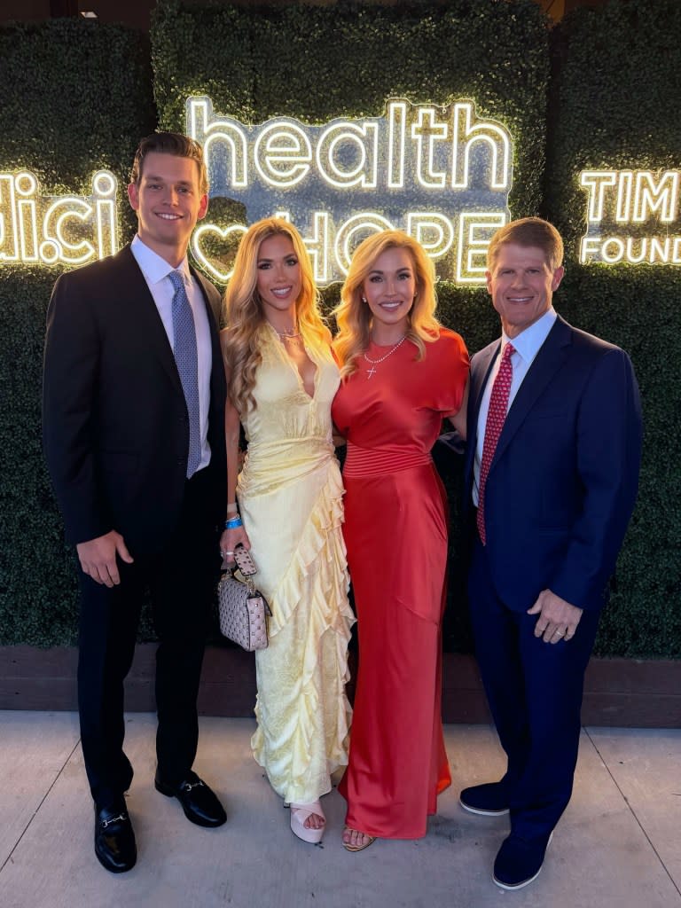 Gracie is the daughter of billionaire Chiefs CEO Clark Hunt (seen here with his wife, Tavia, and Gracie and Derek last month). graciehunt/instagram