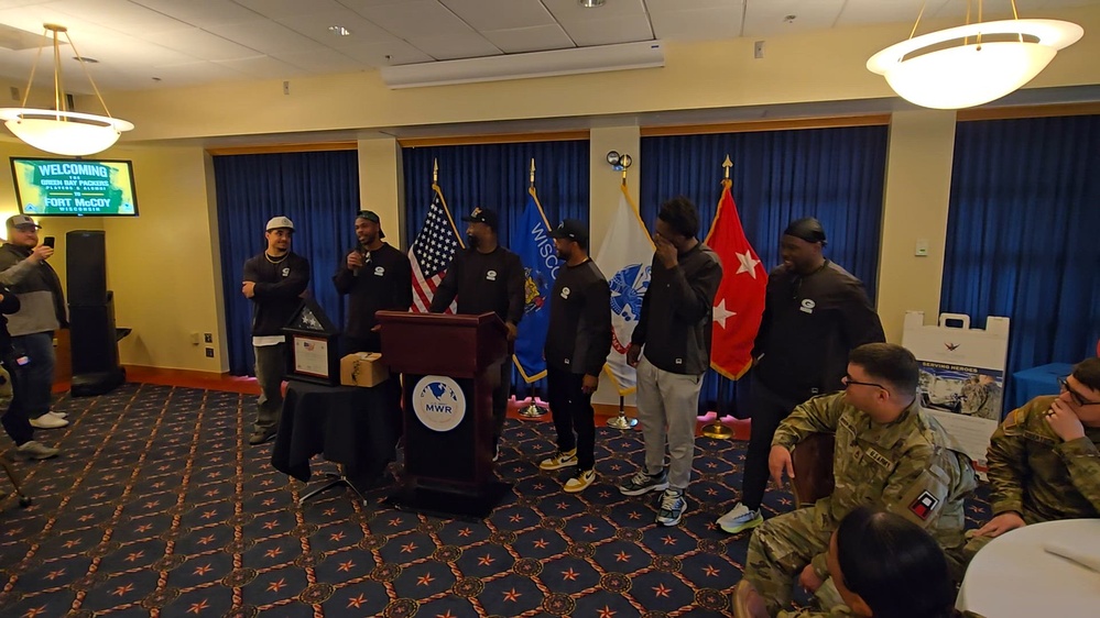 DVIDS - Video - Soldiers have discussion with current, former Packers players during 2026 Tailgate Tour stop at Fort McCoy