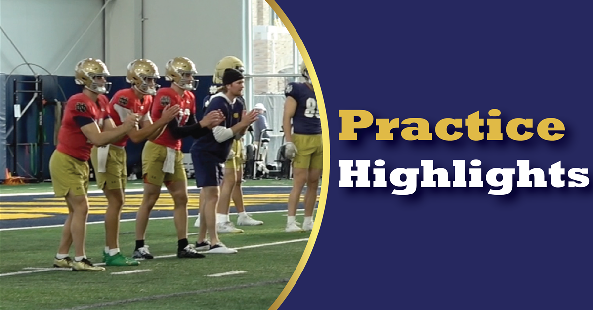 Notre Dame Football April 8 Spring Practice Highlights