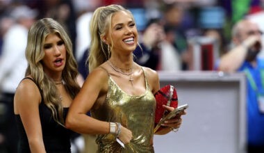 Gracie-Hunt-looks-on-before-Super-Bowl-LIX