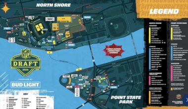 NFL releases map of draft activities in Pittsburgh
