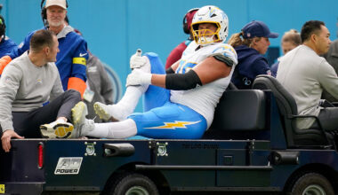 Joe Alt ankle limp update los angeles chargers minicamp timeline recovery