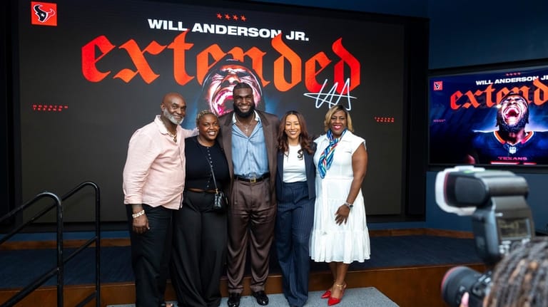Texans defensive end Will Anderson Jr. poses for a photo...