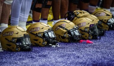 Trent Hendrick prior to JMU's 2025 game versus App State.