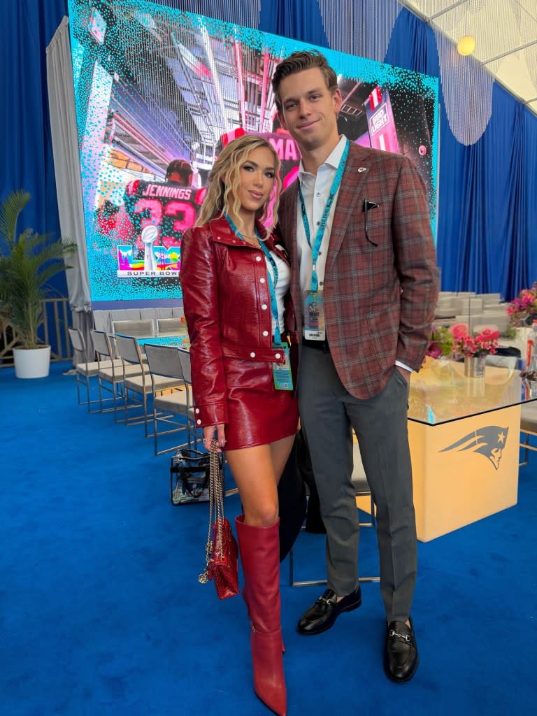 Gracie and Derek (pictured here together in February) became engaged on April 4 after a year of dating. graciehunt/instagram