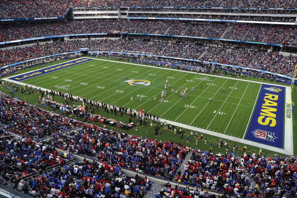 Niners fans fill SoFi Stadium for the Rams’ home game. Rams safety Quentin Lake isn’t a fan of the sea of red. Getty Images