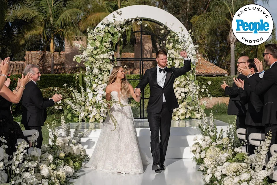Katie Hoofnagle and Sam Darnold on their wedding dayCredit: Stephanie Lynn | @stephanielynn.co