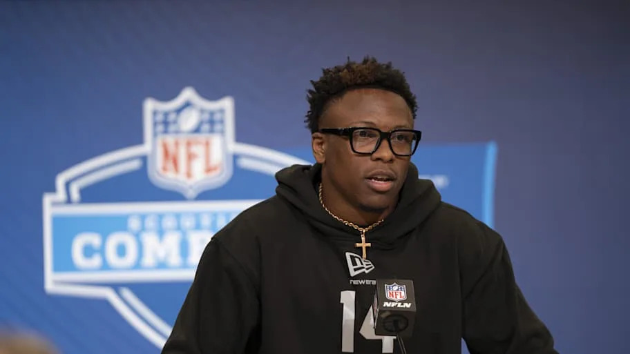 Tennessee defensive back Colton Hood speaks to members of the media during the NFL Combine