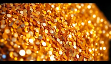 An abstract close-up photograph of shimmering gold and silver sequins, capturing the high-fashion glamour and energy of the entertainment industry.