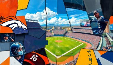 A cubist-style painting depicting a baseball game or match, with the players and field broken down into sharp, overlapping geometric shapes in a vibrant color palette, conveying the dynamic energy and strategic thinking behind the Penners