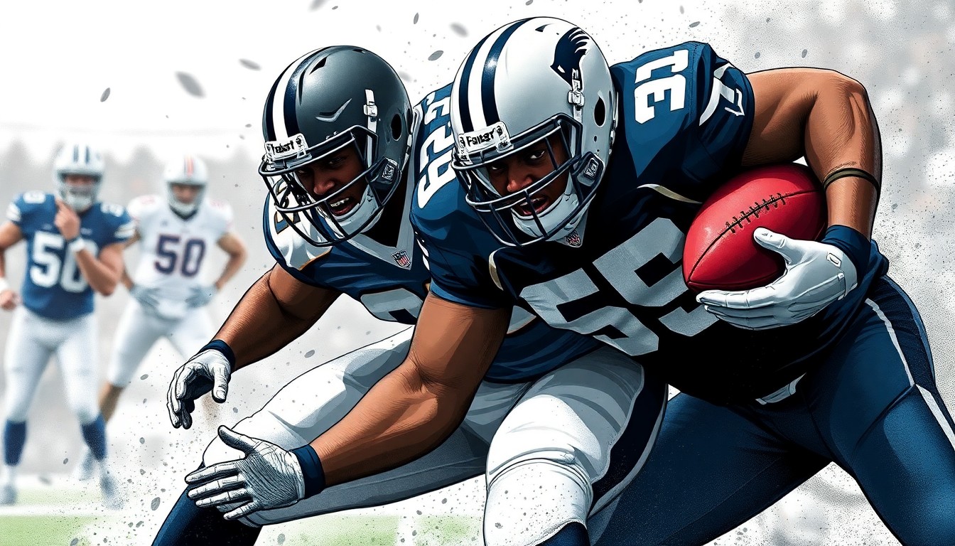 A fractured, multi-perspective painting in the cubist style, breaking down the movements and physicality of a dominant defensive tackle into sharp, overlapping geometric planes and forms, conveying the raw power and energy of Lee