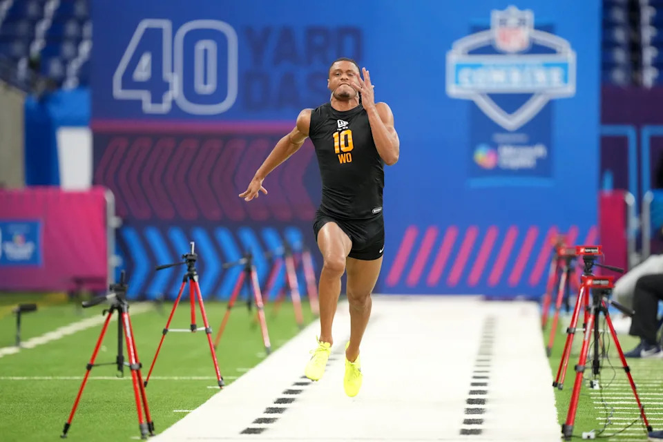 Tennessee wide receiver Chris Brazzell II ran a 4.37-second 40-yard dash at the NFL combine.